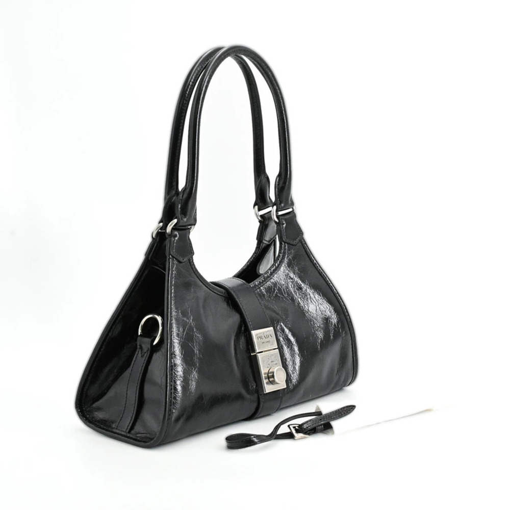 Prada Signature Shoulder Bag Black